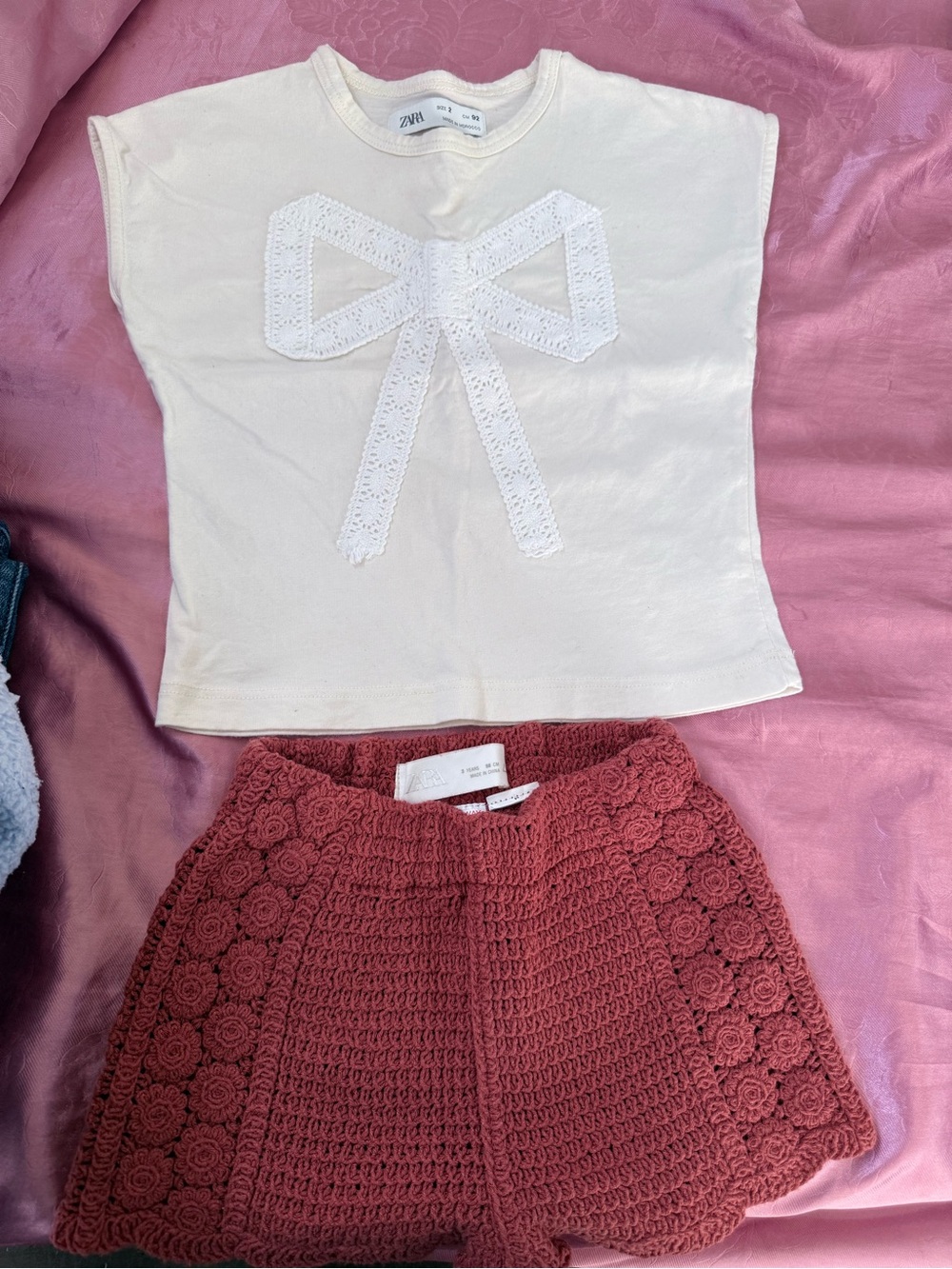 Zara Rose Crochet Skater Mini Skirt